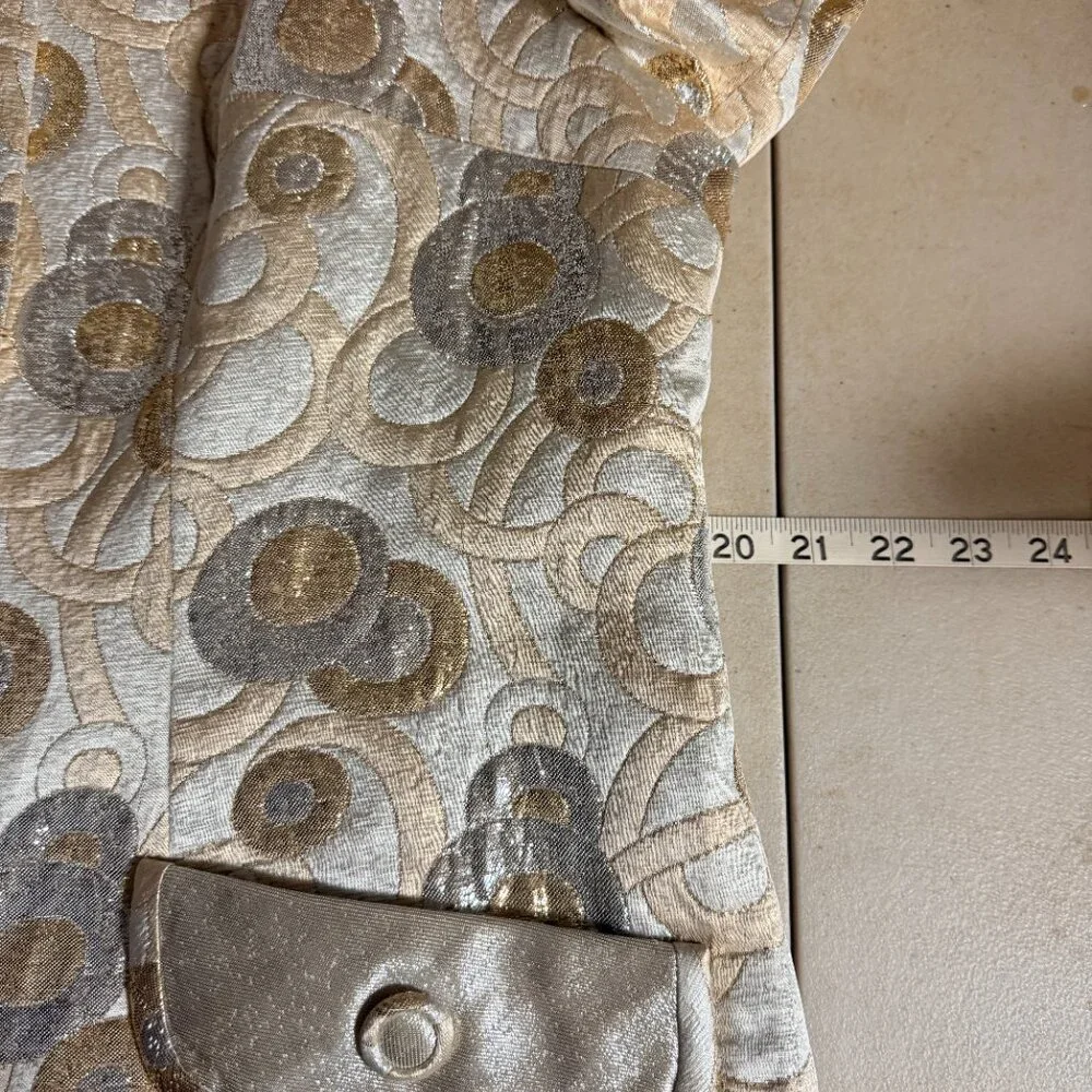Royal India Tailors Metallic Gold & Silver Brocade Coat β Vintage Mod Glam β - Picture 10 of 11